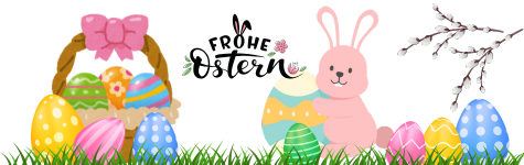 Osterhase mit Eiern