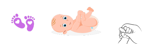 Baby mit Fußabdruck