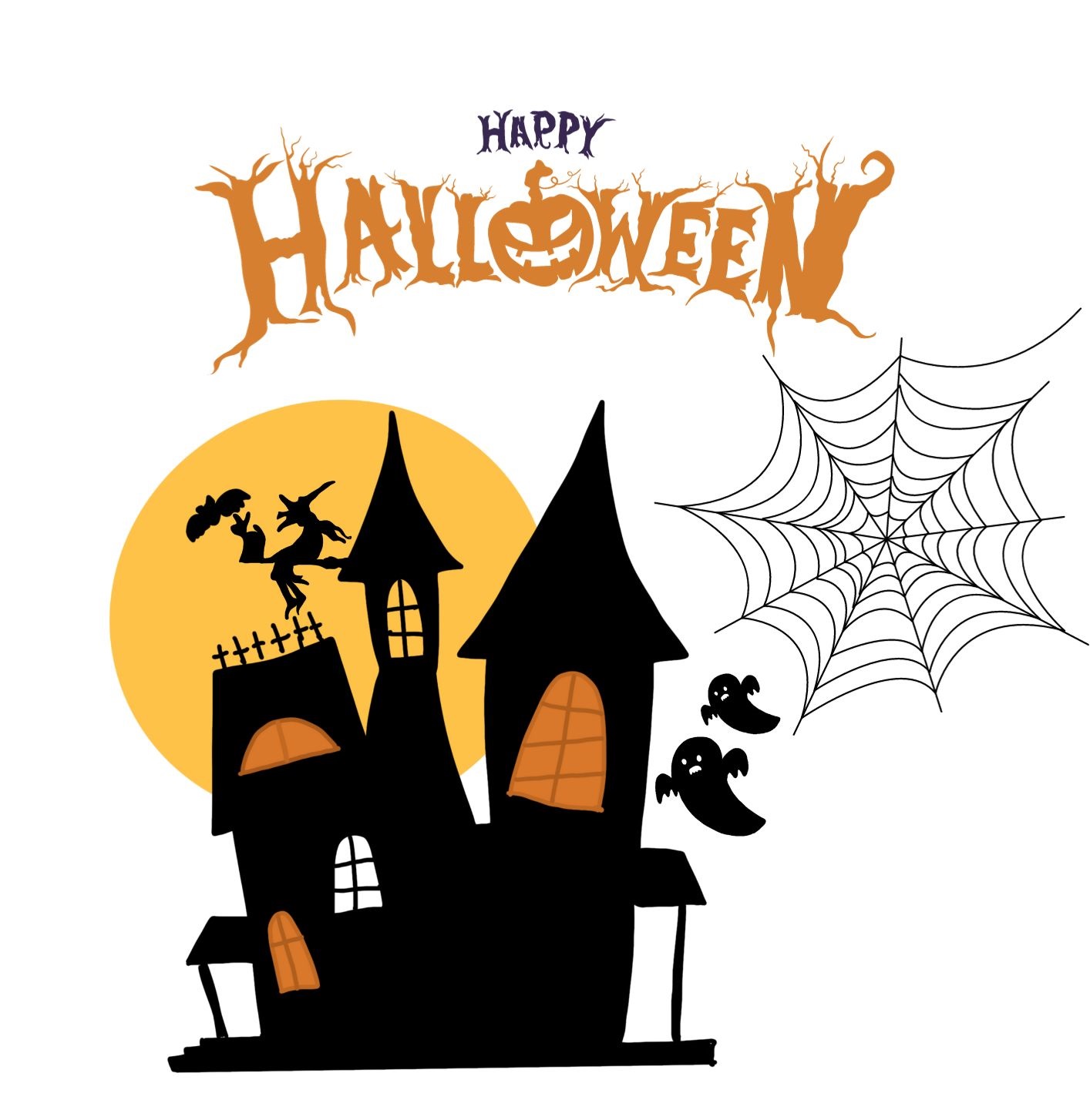 Gruselhaus, Halloween und Spinnennetz